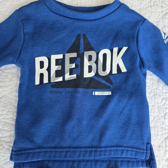 Reebok Baby 2-Piece Sweat Suit Blue Gray 12 Months - Picture 2 of 10